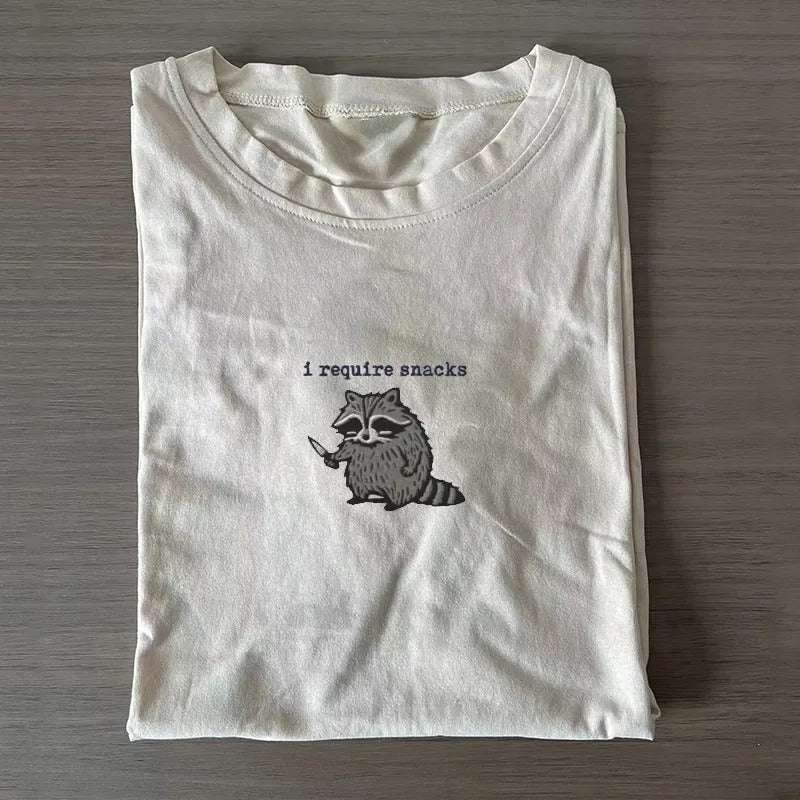 I Require Snacks Raccoon T-shirt