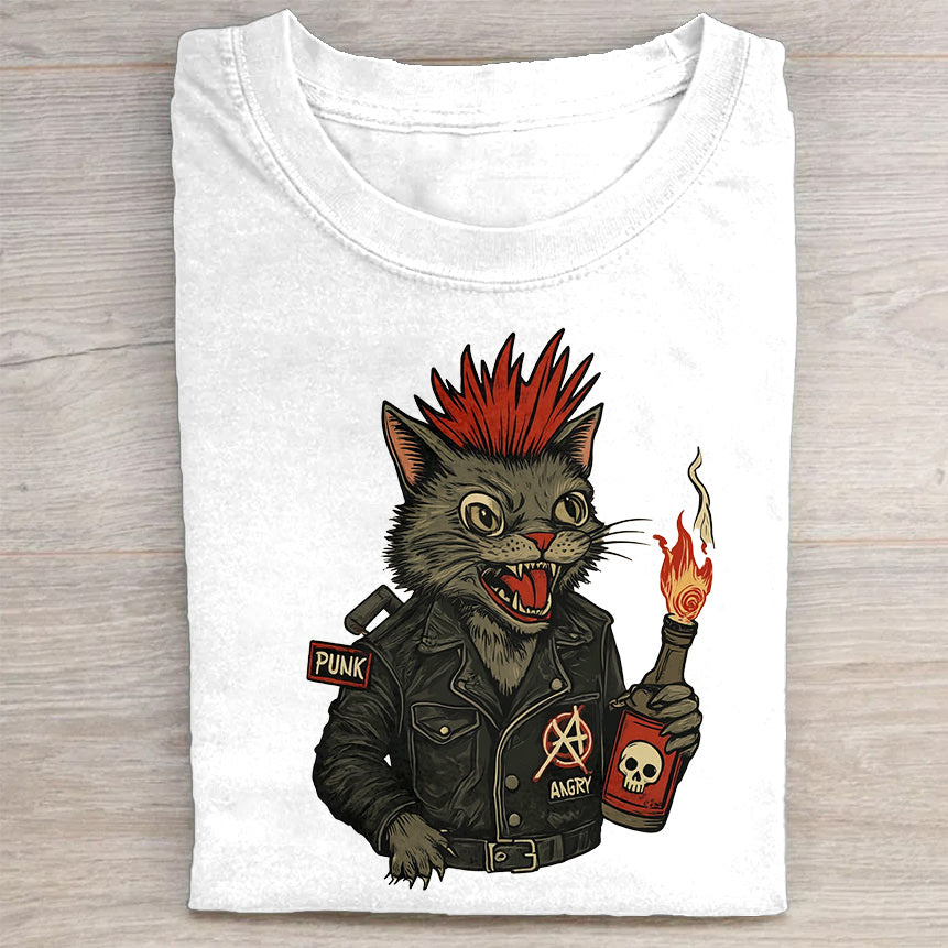 Punk Cat Graphic T-Shirt