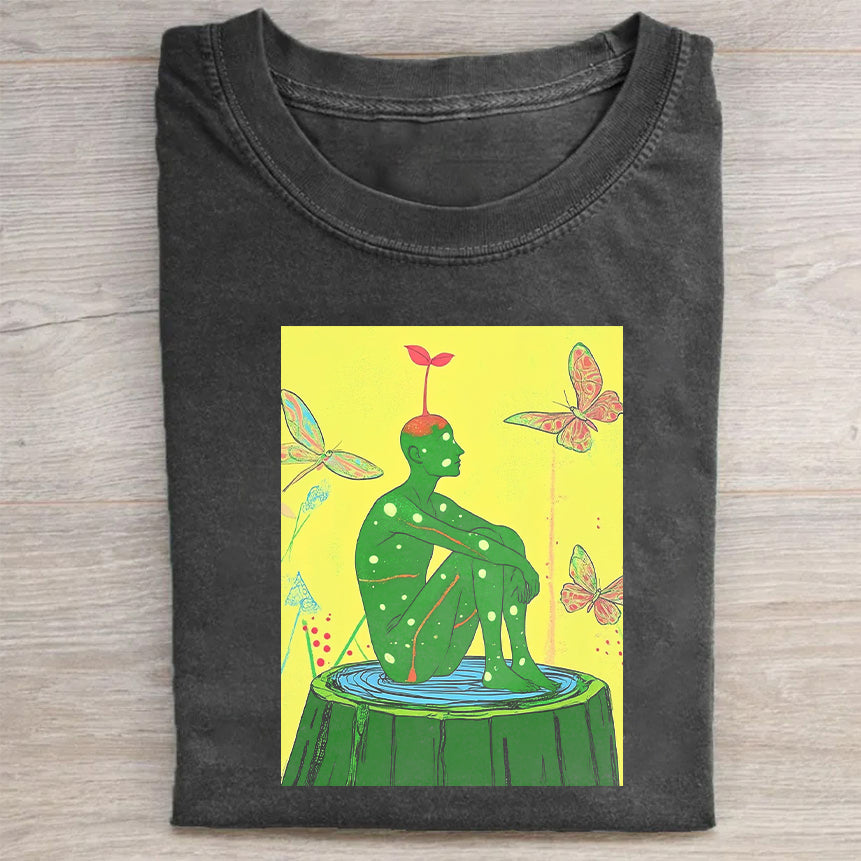 Green Man Graphic T-Shirt