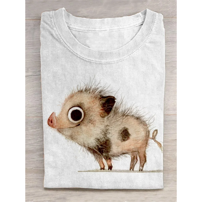Funny Pig Art Design T-shirt