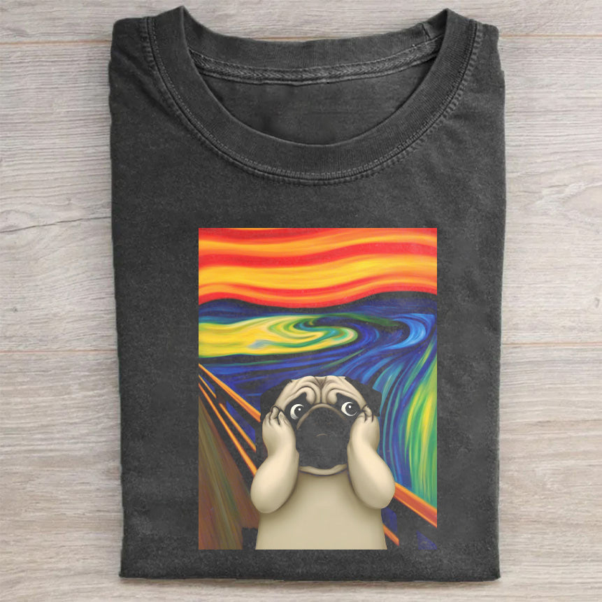 Scream Pug Art Print Men's Graphic T-Shirt