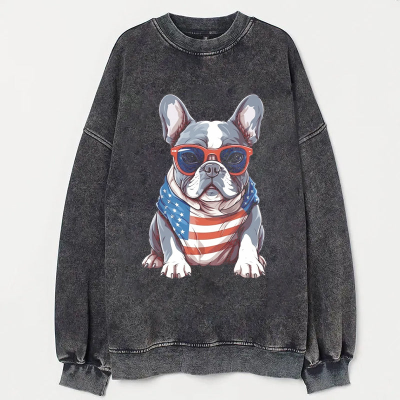 Fashionable French Bulldog Patriotic Style Trendy T-shirt