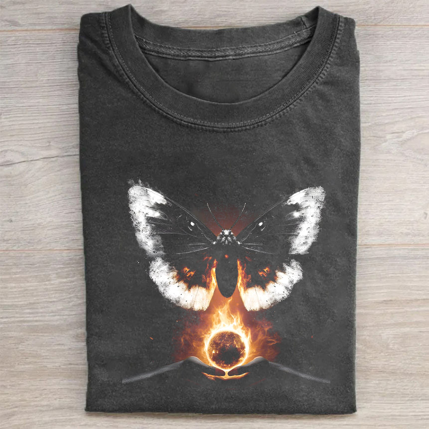 Moth Flame Graphic T-Shirt