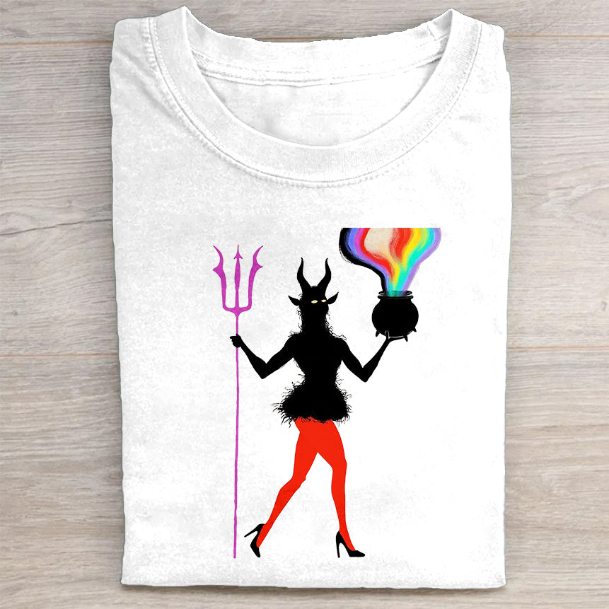 Colorful Devil Graphic T-Shirt