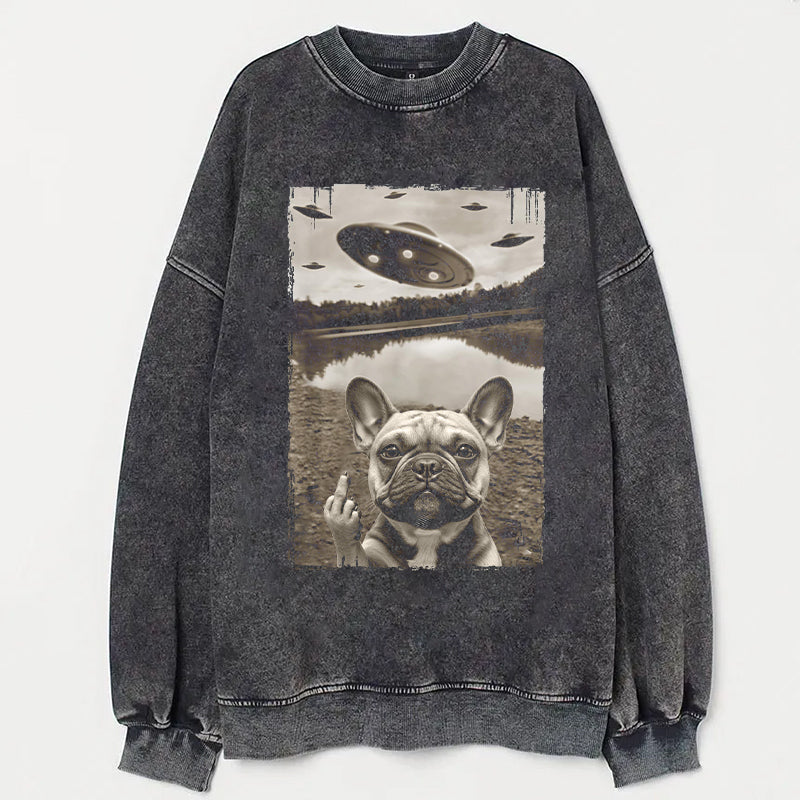 French bulldogs are not afraid of aliens humorous T-shirt