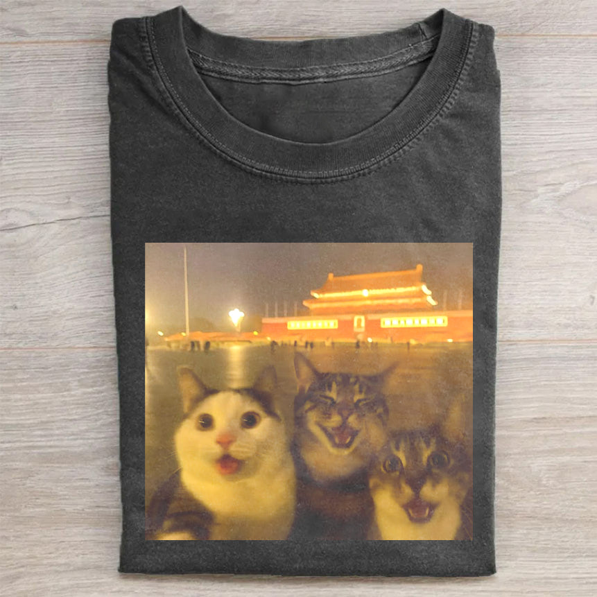 Cat Taking Selfie Funny T-Shirt