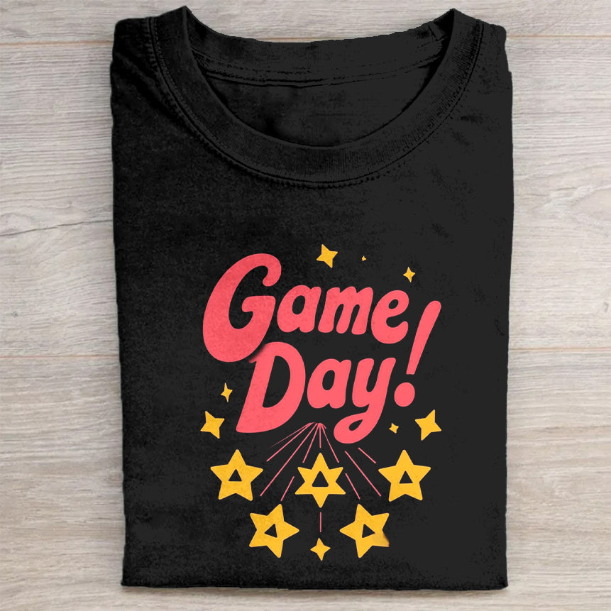 Game Day! Star Graphic Black T-Shirt