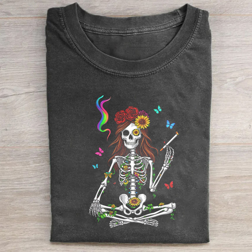 Colorful Skeleton Graphic T-Shirt