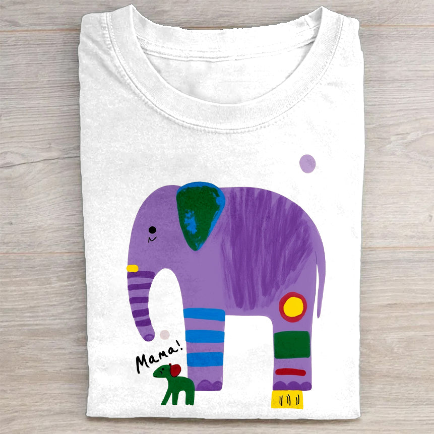 Colorful Elephant Graphic T-Shirt