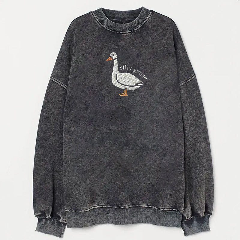 Silly Goose Embroidered Unisex Sweatshirt - heygraff