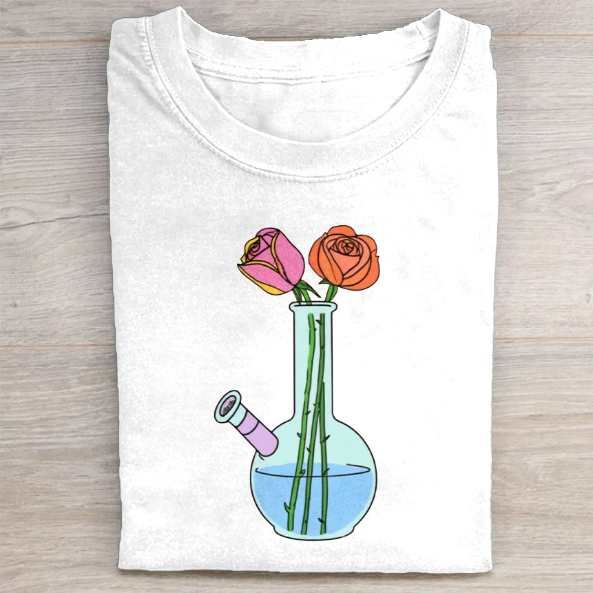 Floral Graphic Design T-Shirt