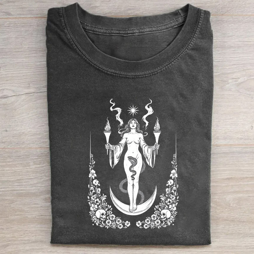 T-Shirt with Intricate Anchor and Mermaid Design for Men Women Unisex Graphic Tee