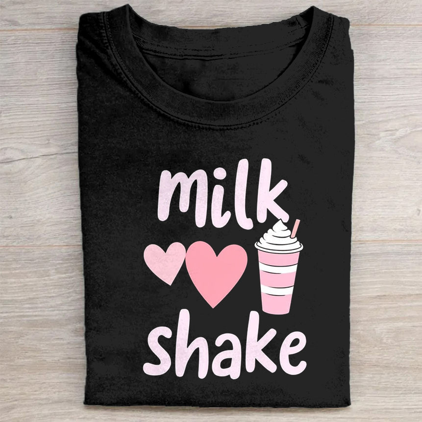 Milkshake Lover Black T-Shirt