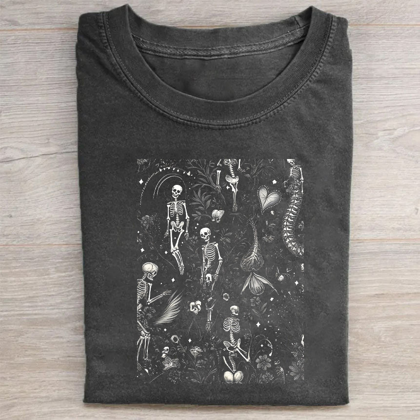 Vintage Graphic T-Shirt with Unique Skeleton Art Design for Men Women Unisex