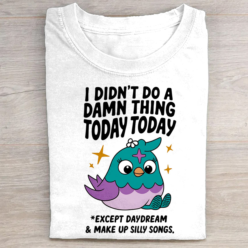 Cute Lazy Monster Graphic T-Shirt
