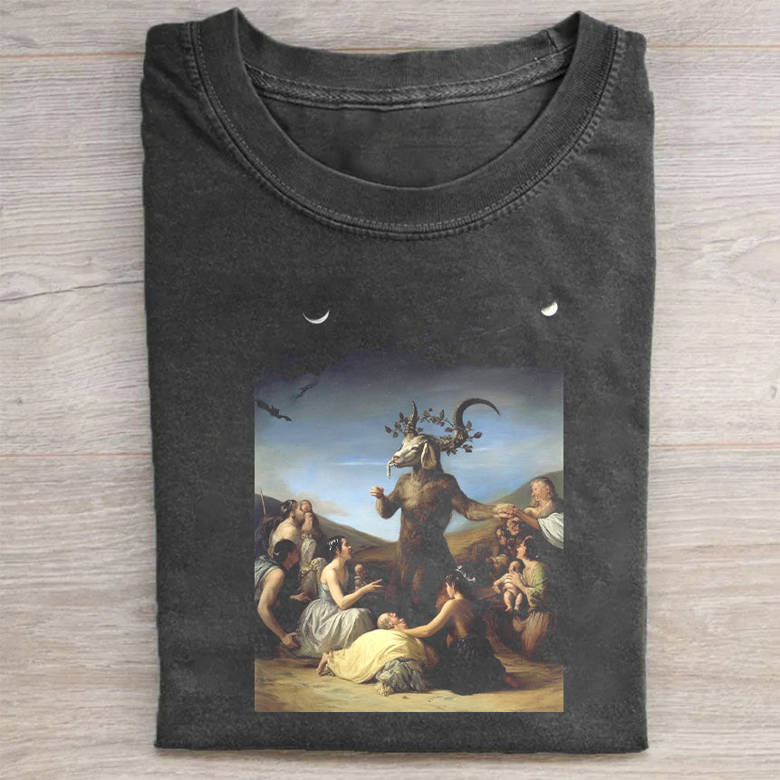 Dark Gray T-Shirt with Classic Art Print for Men Women - Comfortable Casual Tee