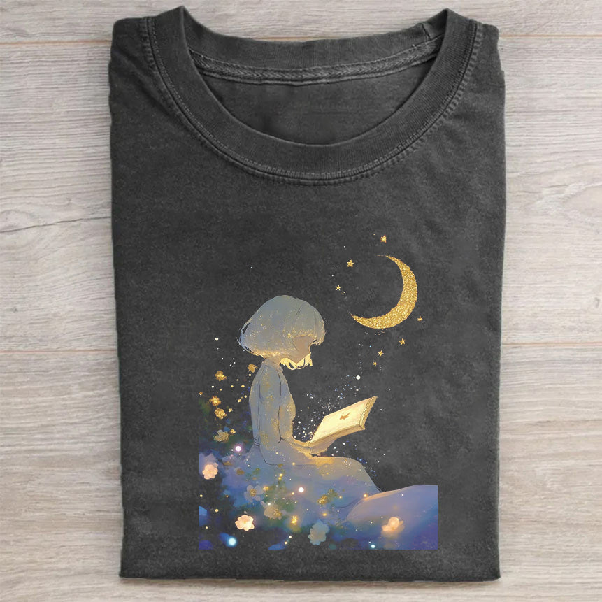 Moonlit Night Mushroom Fairy Graphic T-Shirt
