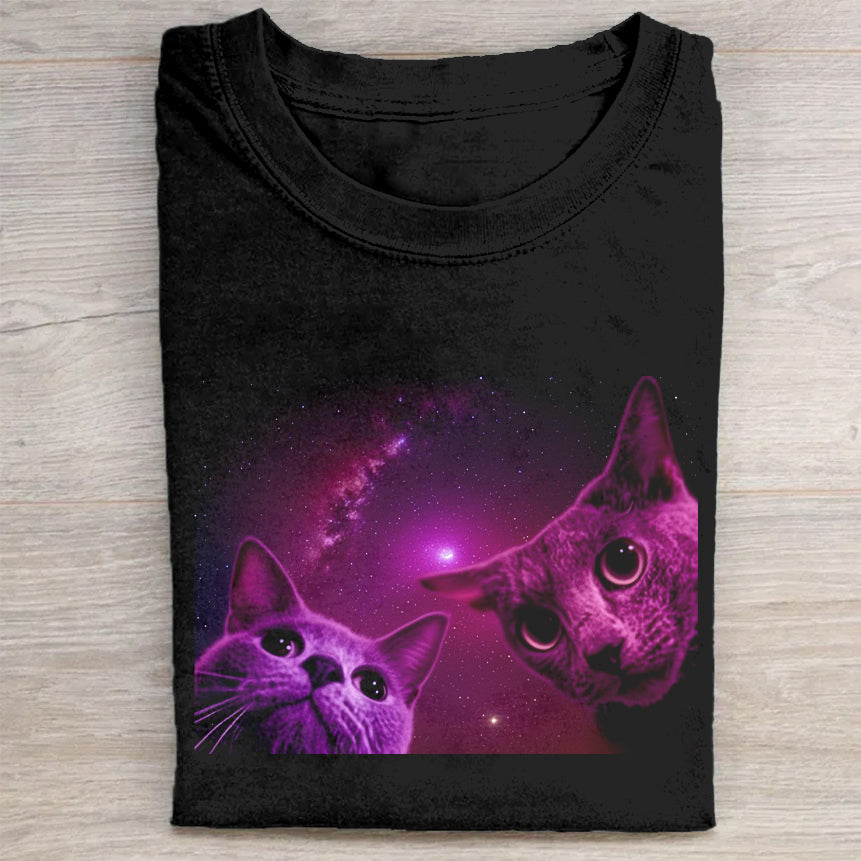 Galactic Cat Graphic T-Shirt