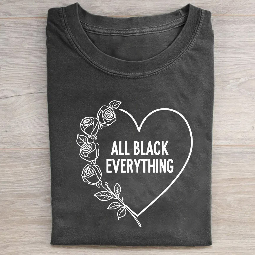 All Black Everything Heart Graphic T-Shirt