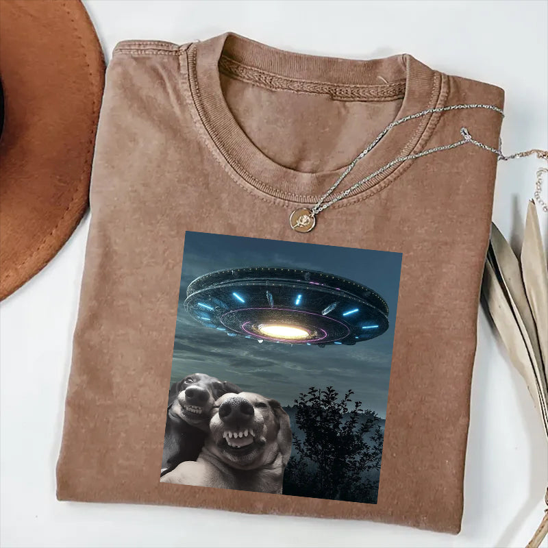Selfie Dog With Alien Ufo Dogs Lover shirt