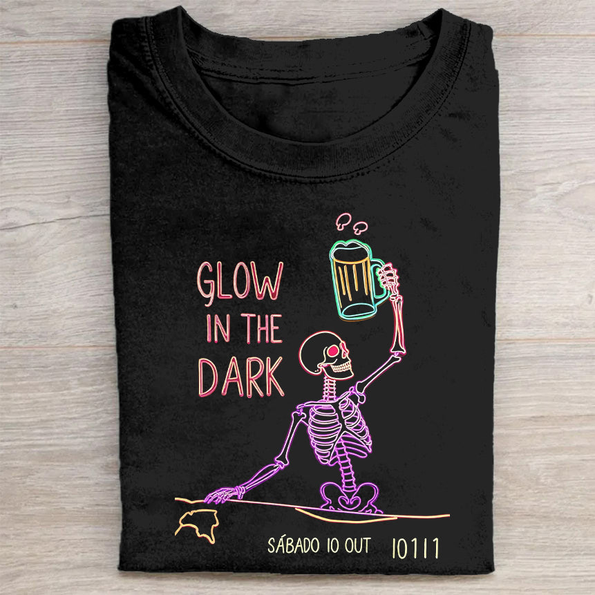 Glow in the Dark Skeleton Graphic T-Shirt