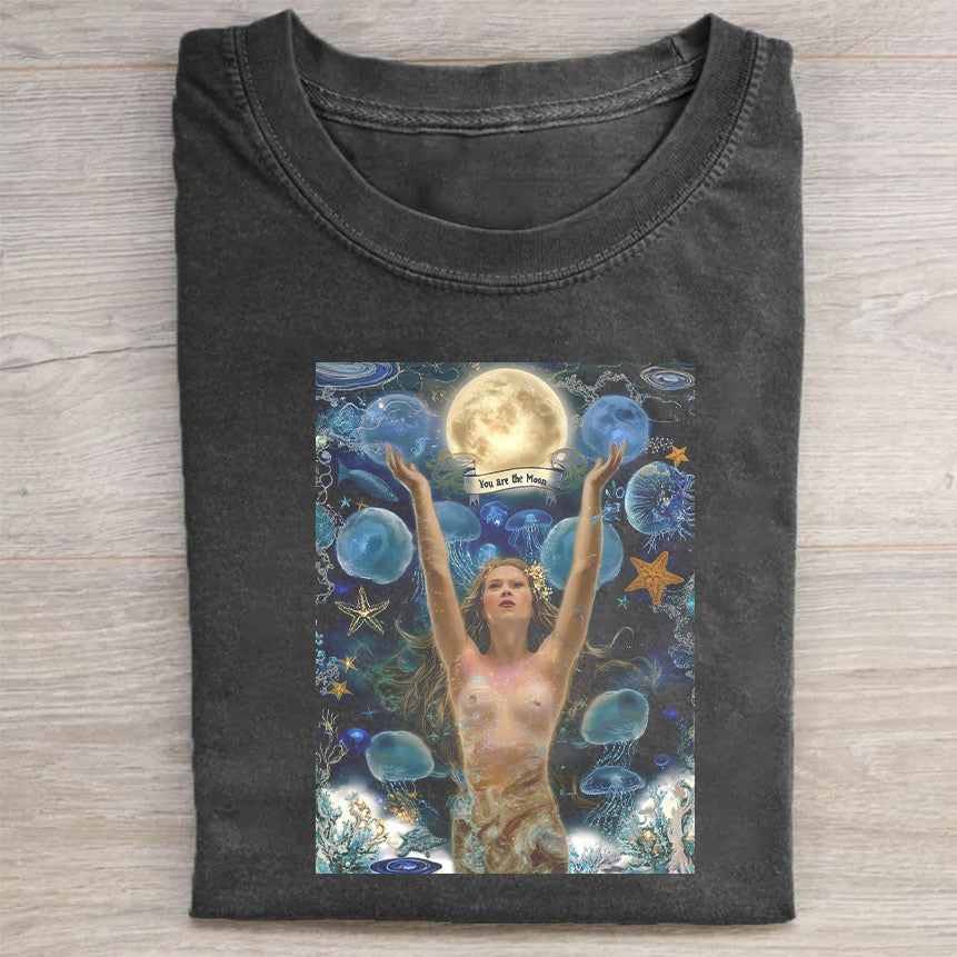 Mystical Goddess Art Print Women's Fashion Casual T-Shirt