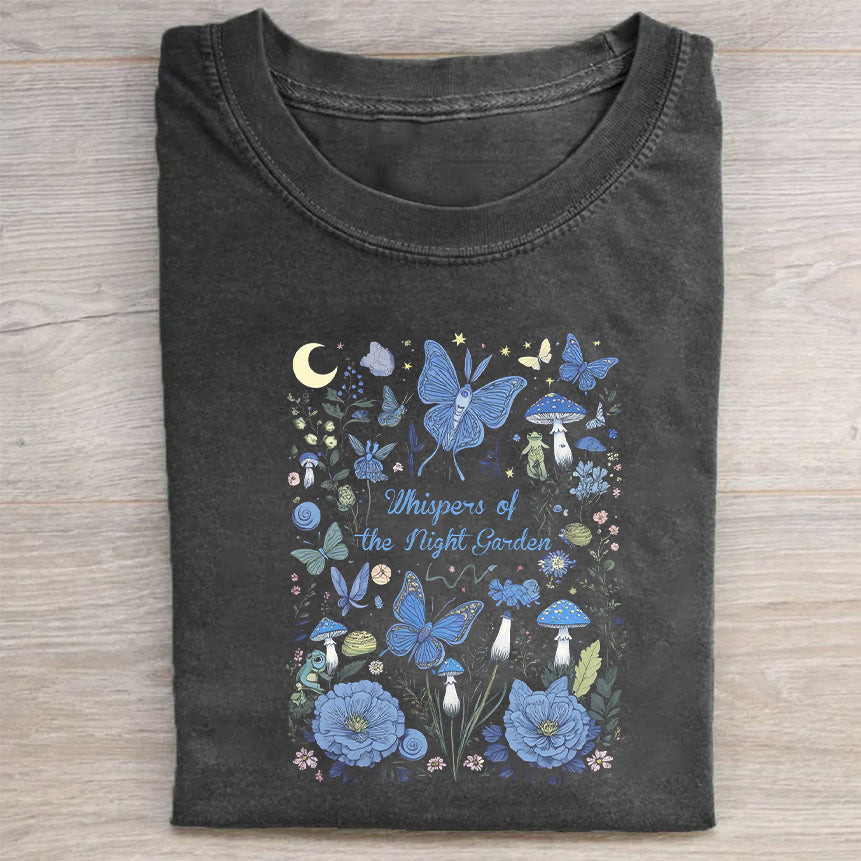 Men's Graphic T-Shirt with Floral and Butterfly Print Design T-Shirt