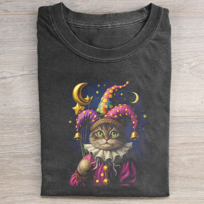 Magical Cat Wizard Graphic T-Shirt