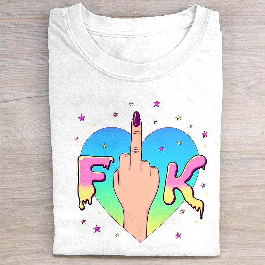 Colorful Heart Graphic T-Shirt