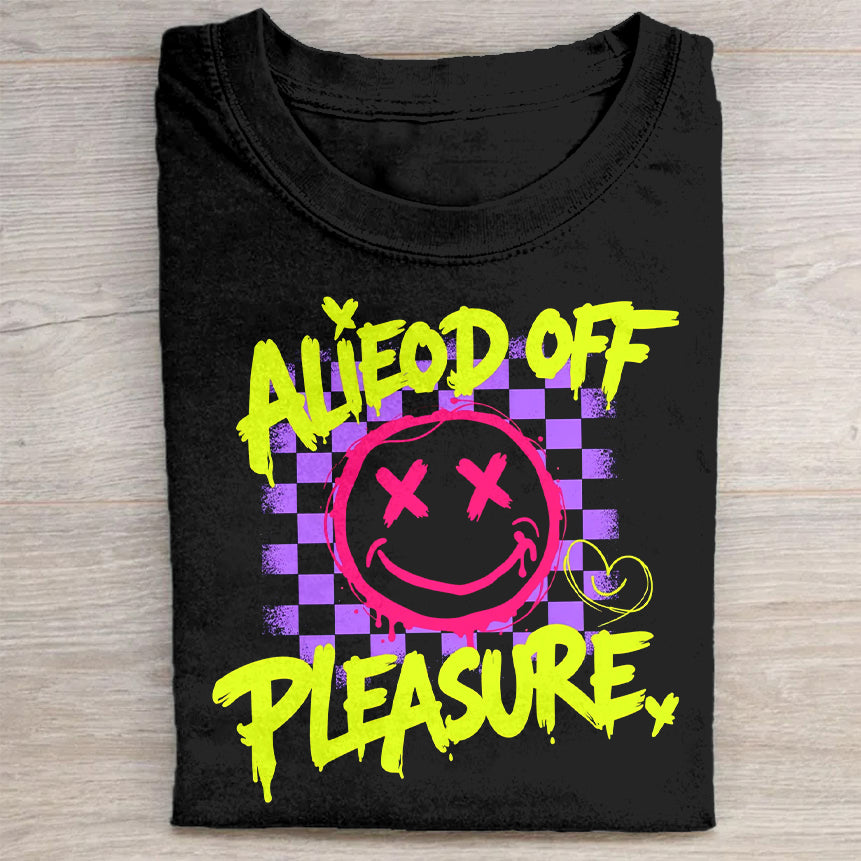 All Food Off Pleasure Smiley Face Graphic T-Shirt