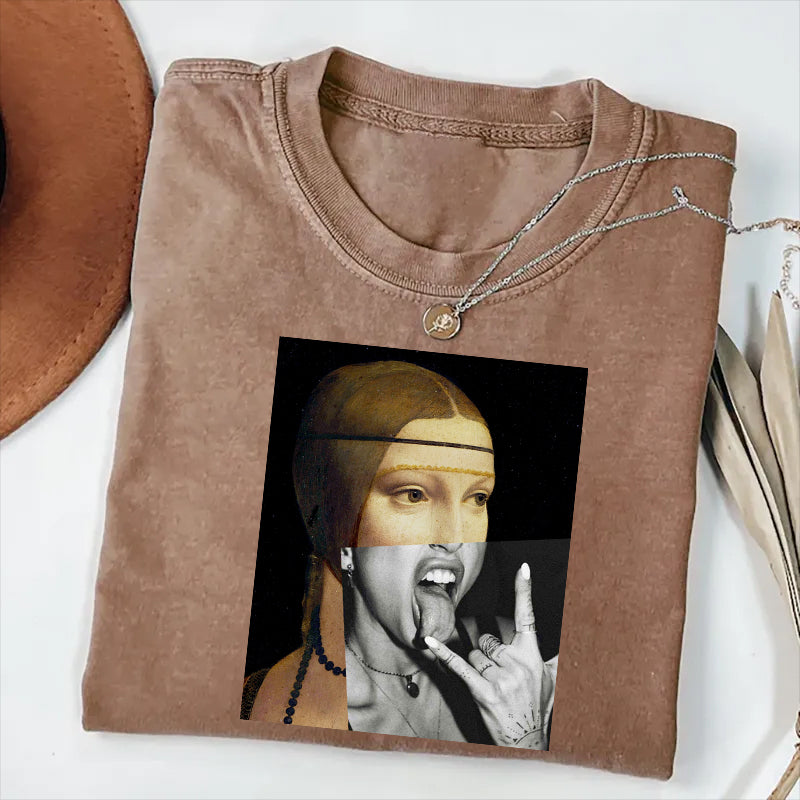 Artistic Graphic Print T-Shirt with Unique Design for Men Women Casual Wear Fashion Tee