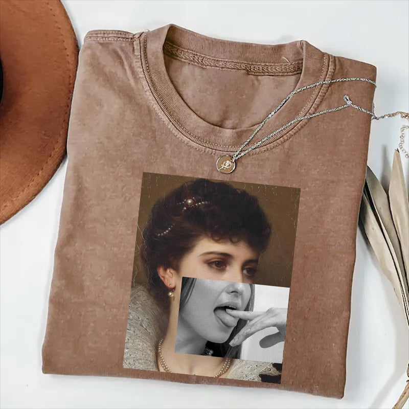 Vintage Graphic T-Shirt with Retro Portrait Design for Women Men Unisex T-Shirt