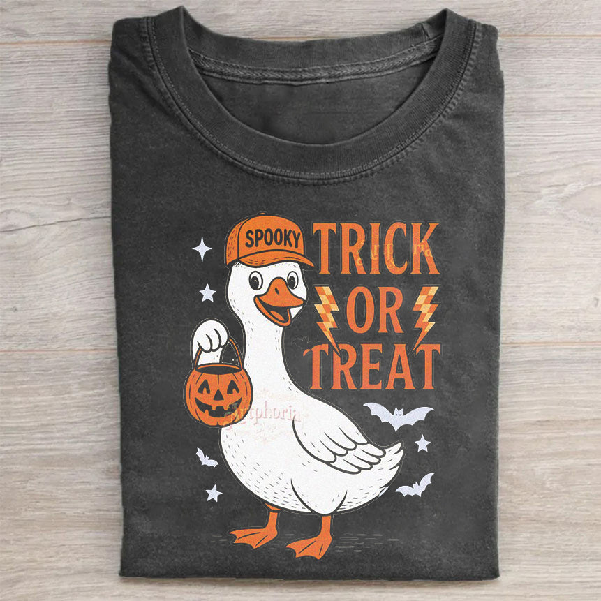 Spooky Duck Trick or Treat Halloween Graphic T-Shirt