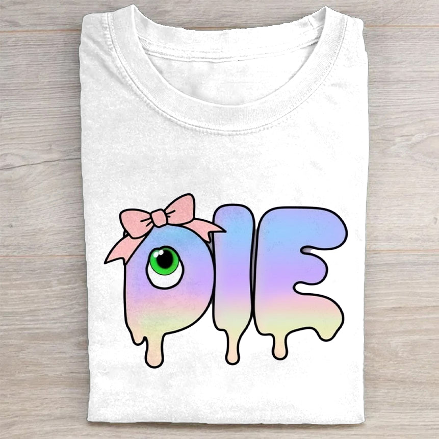 Cute Pastel Goth Aesthetic DIE Graphic T-Shirt