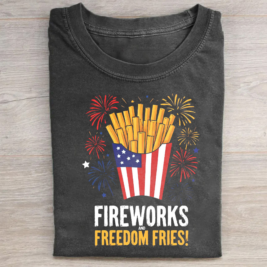 Fireworks Freedom Fries! Patriotic 4th of July T-Shirt