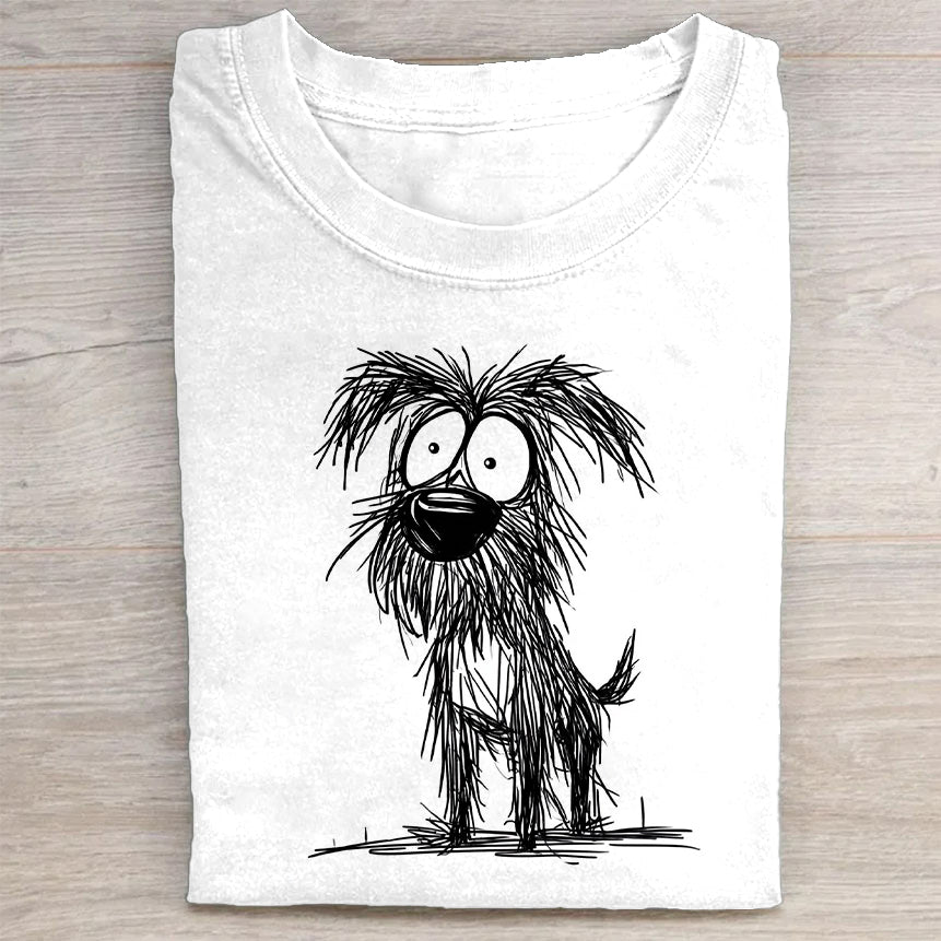 Cute Cartoon Character Print White T-Shirt