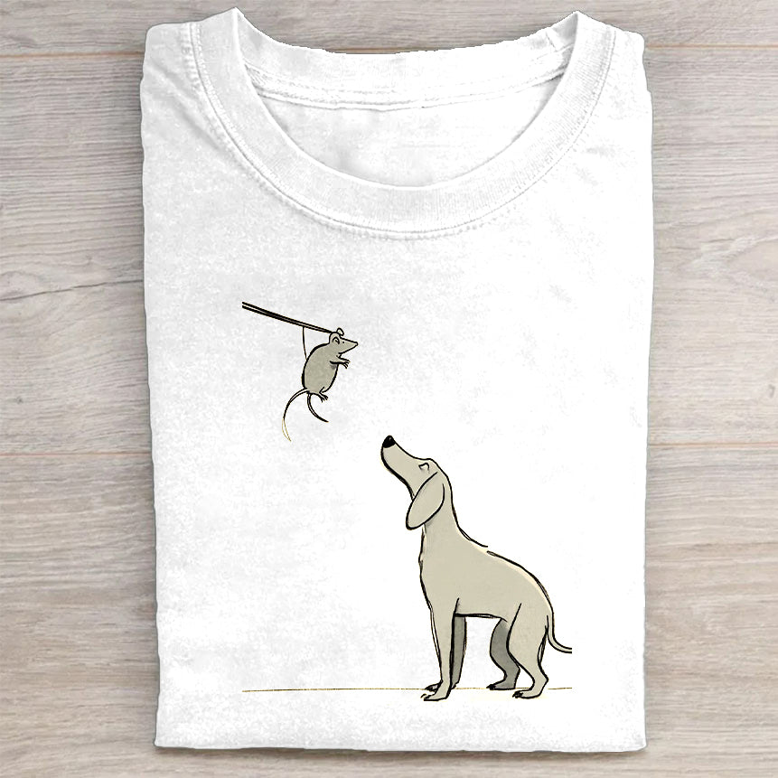Dog Illustration Graphic T-Shirt