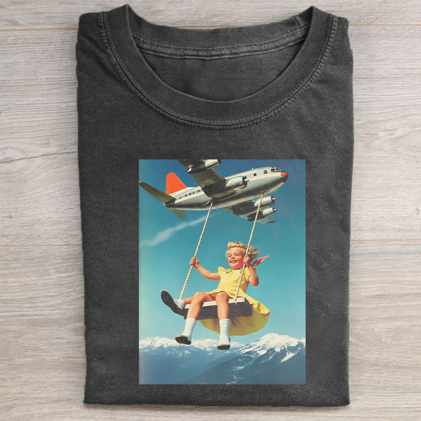Vintage Airplane Swing Graphic T-Shirt