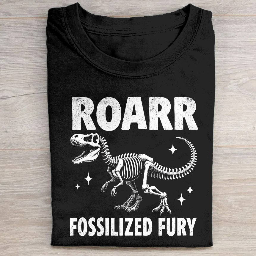 Roarr Fossilized Fury Dinosaur Skeleton Graphic T-Shirt
