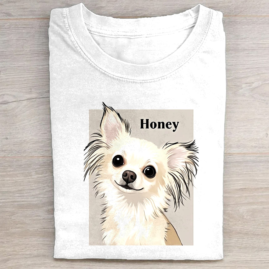 Chihuahua Dog Print Casual T-Shirt for Women Men Honey Design Graphic Tee Shirts T-Shirt
