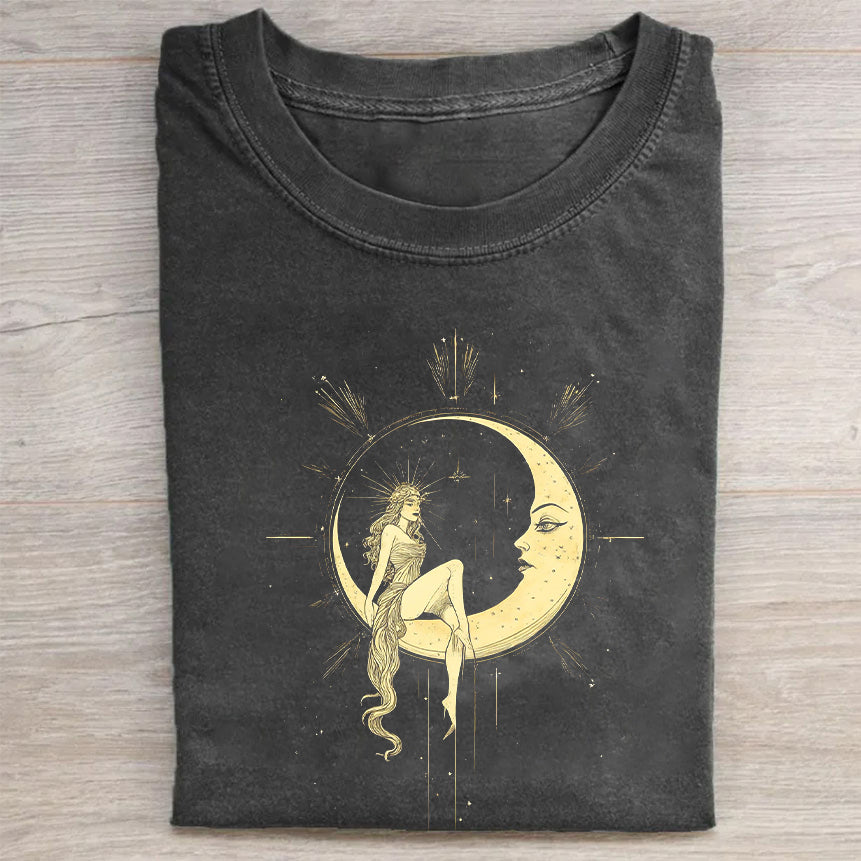 Mystical Moon Design Graphic T-Shirt