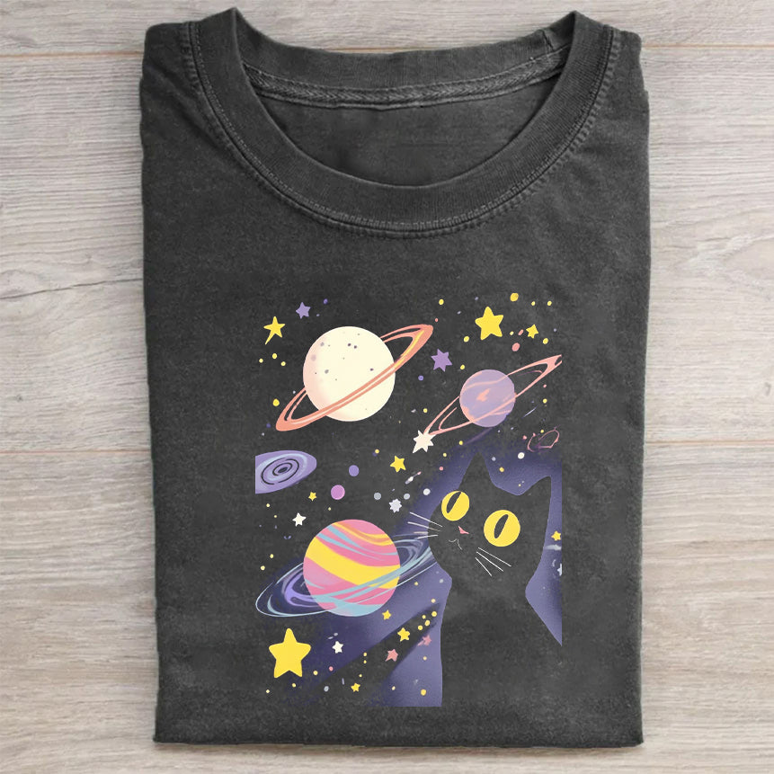 Space Cat Graphic T-Shirt