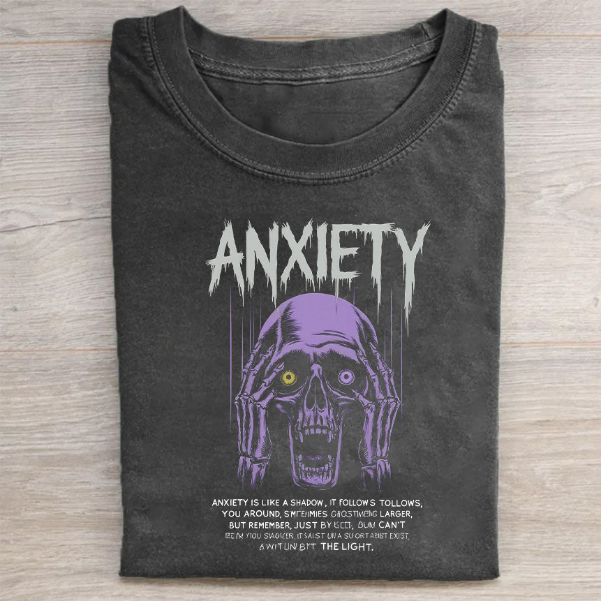 Anxiety Graphic T-Shirt for Men Women Unisex Casual Short Sleeve Tee