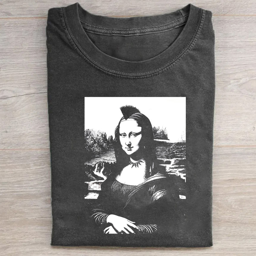 Mona Lisa Art Print Men's Fashion Casual T-Shirt