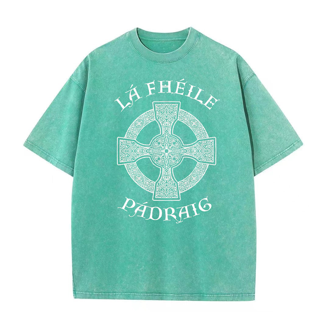Retro St. Patrick's Day Celtic Cross Unisex T-Shirt - heygraff