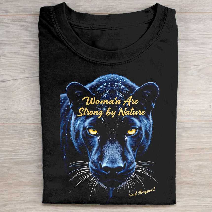 Women Are Strong by Nature Black Panther Graphic T-Shirt
