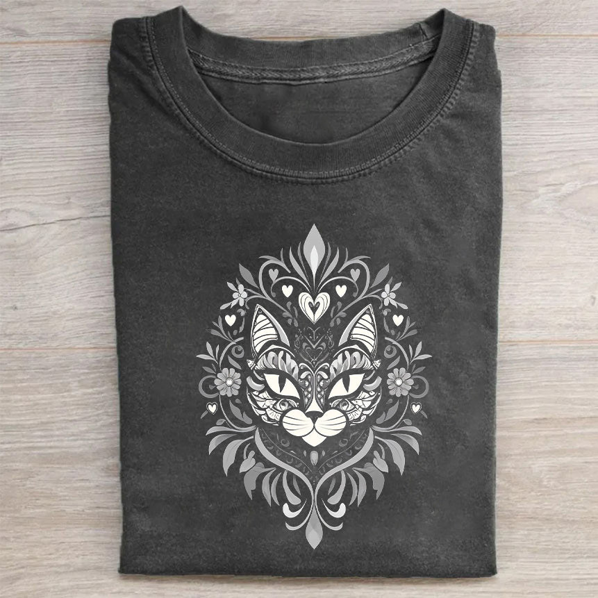 Cat Face Mandala Design Men's Graphic T-Shirt