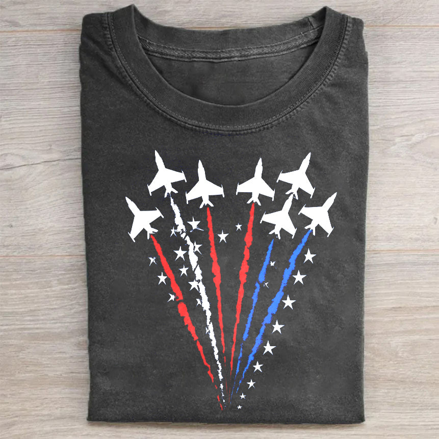 Patriotic Airplanes Graphic T-Shirt