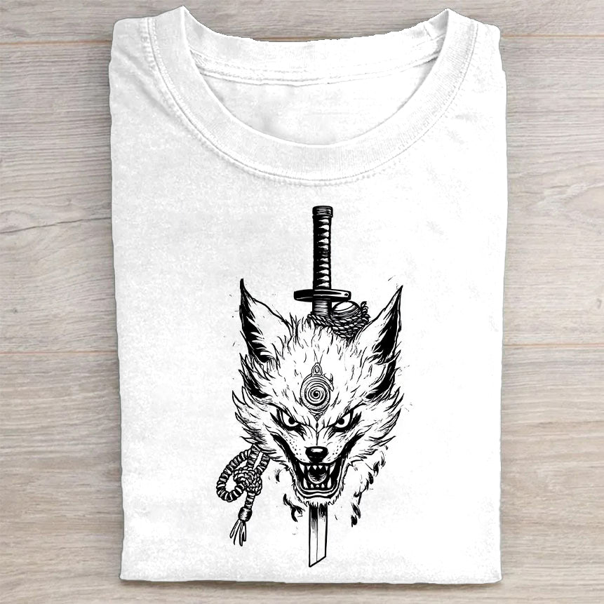 Wolf and Sword Graphic Design Men's T-Shirt