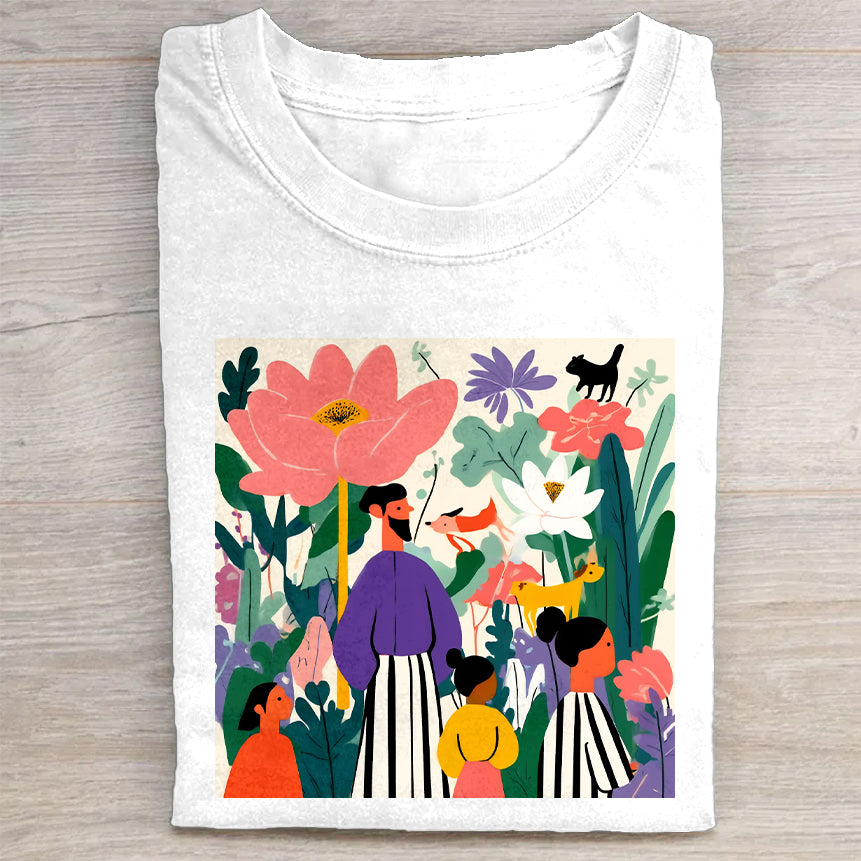 Colorful Floral Graphic T-Shirt